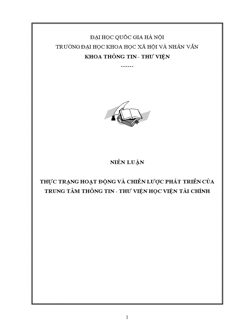 Thực trạng hoạt động và chiến lược phát triển của trung tâm thông tin thư viện học viện tài chính