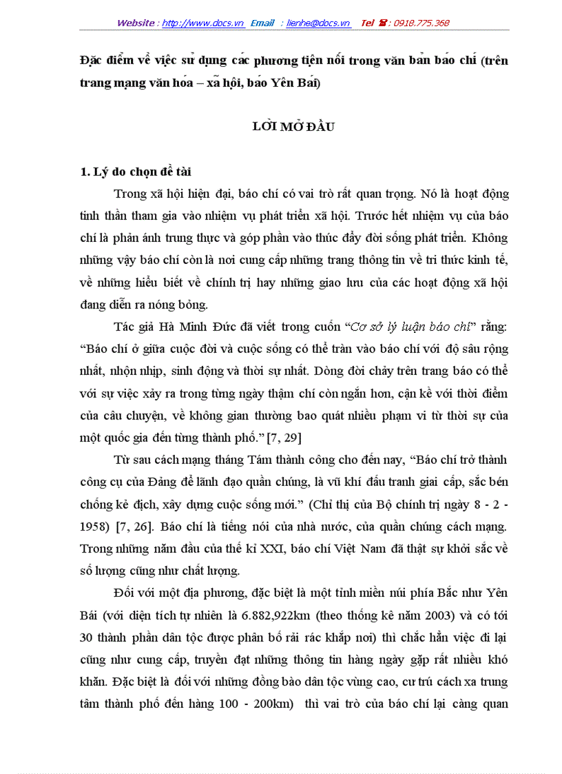 Đă c điê m vê viê c sư du ng ca c phương tiê n nô i trong văn ba n ba o chi trên trang ma ng văn ho a xa hô i ba o Yên Ba i