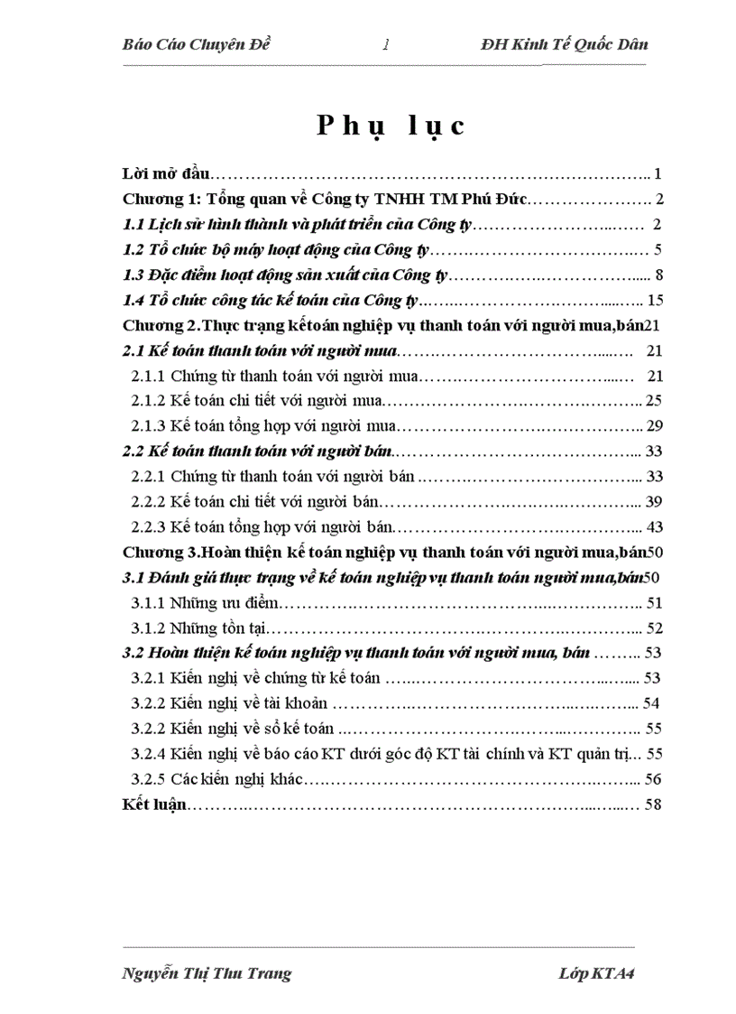 Hoàn thiện kế toán nghiệp vụ thanh toán với người mua và người bán tại Công ty TNHH Thương Mại Phú Đức
