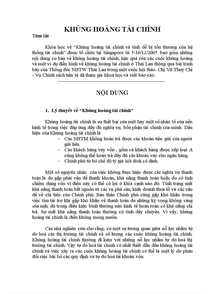 Khủng hoảng tài chính