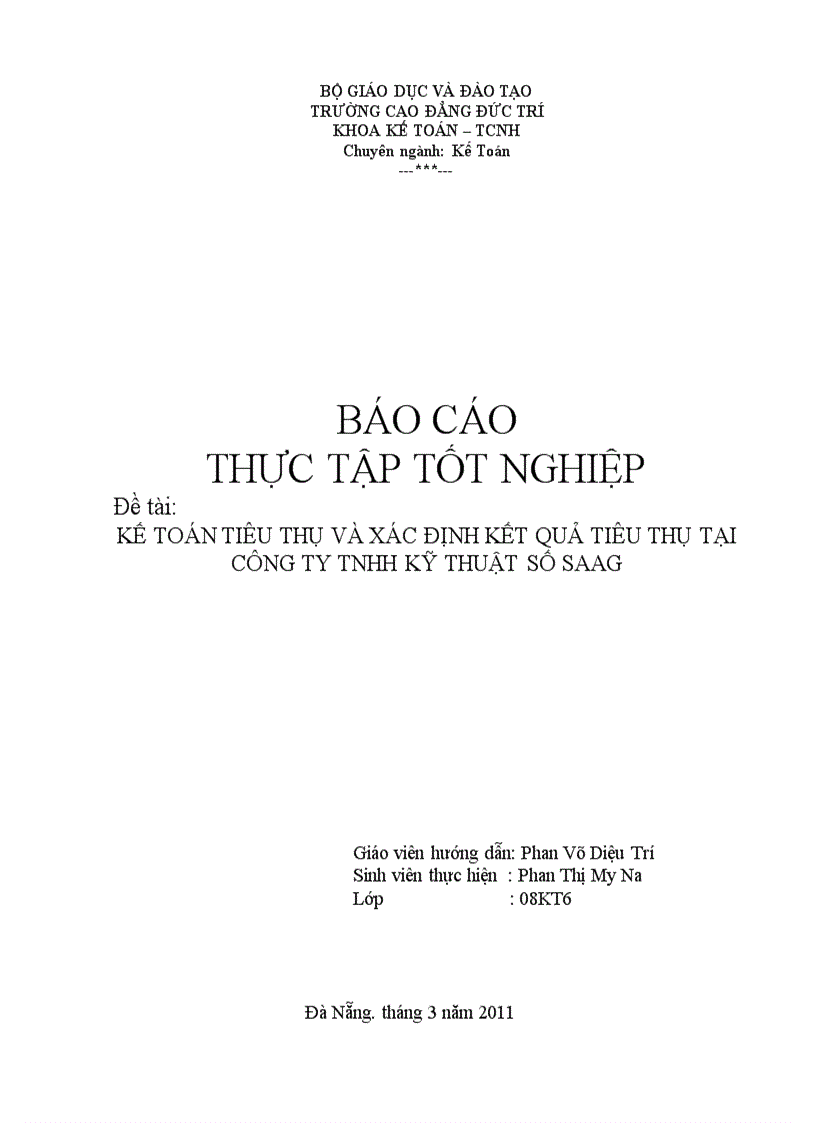 Kế toán tiêu thụ và xác định kết quả tiêu thụ tại công ty tnhh kỹ thuật số saag đà nẵng
