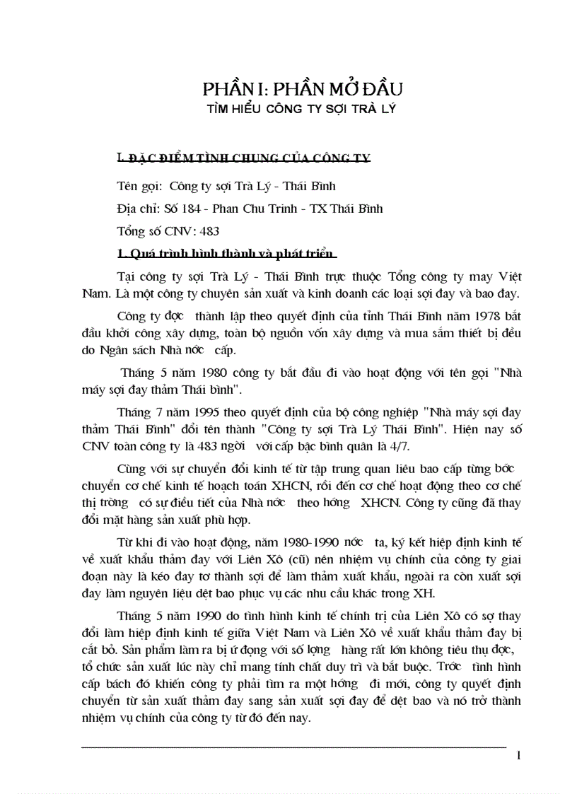 Tìm hiểu công ty sợi trà lý