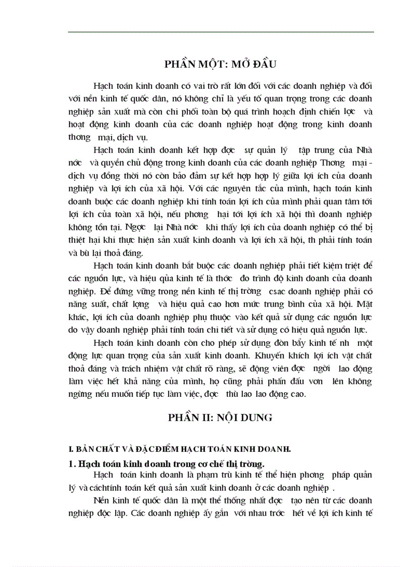 Hạch toán kinh doanh