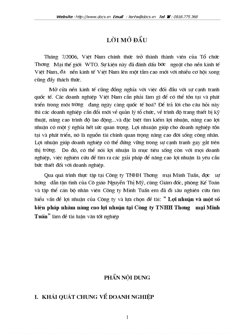 Tại C ty TNHH Thương mại Minh Tuấn