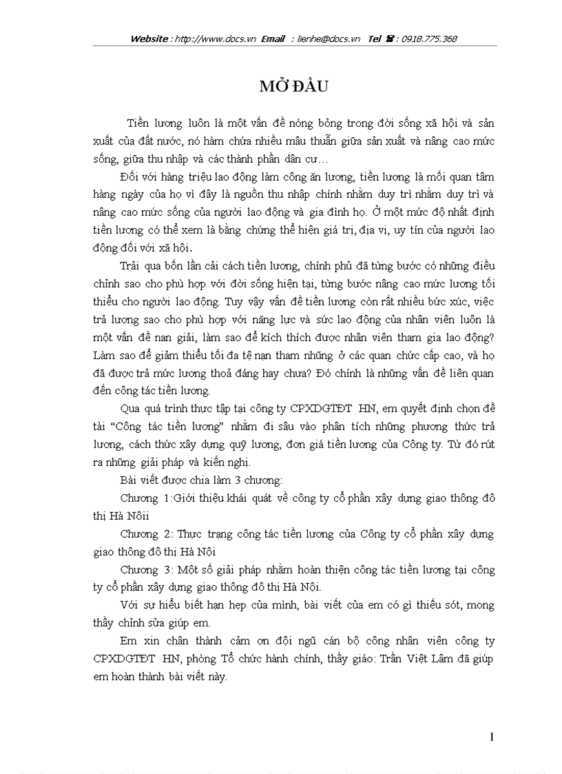 Kế toán tiền lương công ty CPXDGTĐT HN