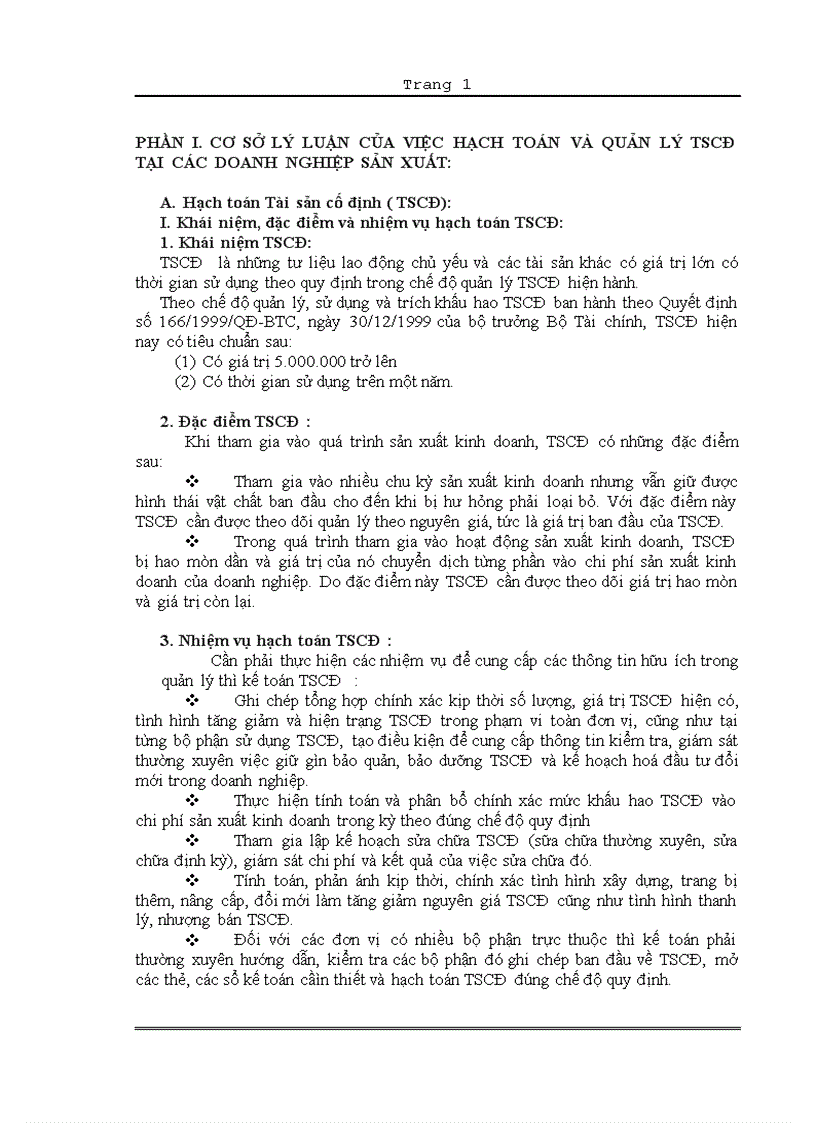 Một số giải pháp nhằm hoàn thiện công tác hạch toán và quản lý tscđ tại công ty cơ khí ô tô thiết bị điện đà nẵng