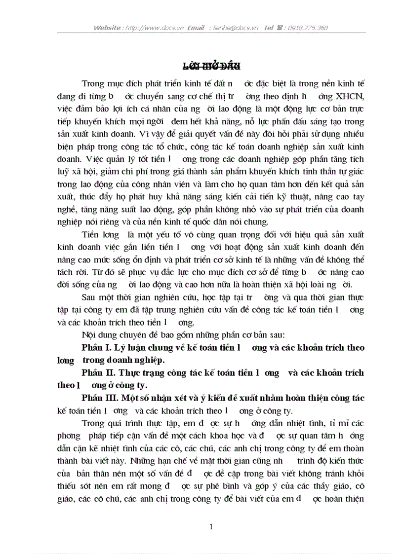 Công tác kế toán tiền lương các khoản trích theo tiền lương tại C ty CP viễn thông tín hiệu đường sắt