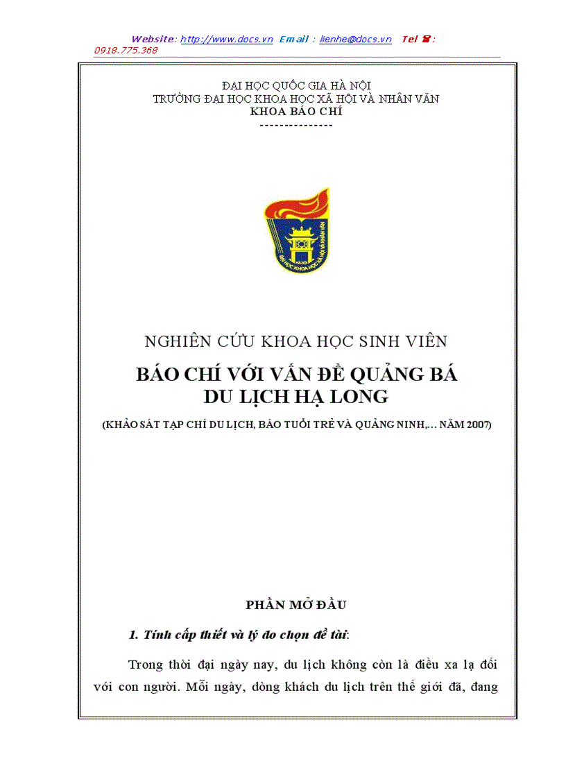 Báo chí với vấn đề quảng bá du lịch hạ long