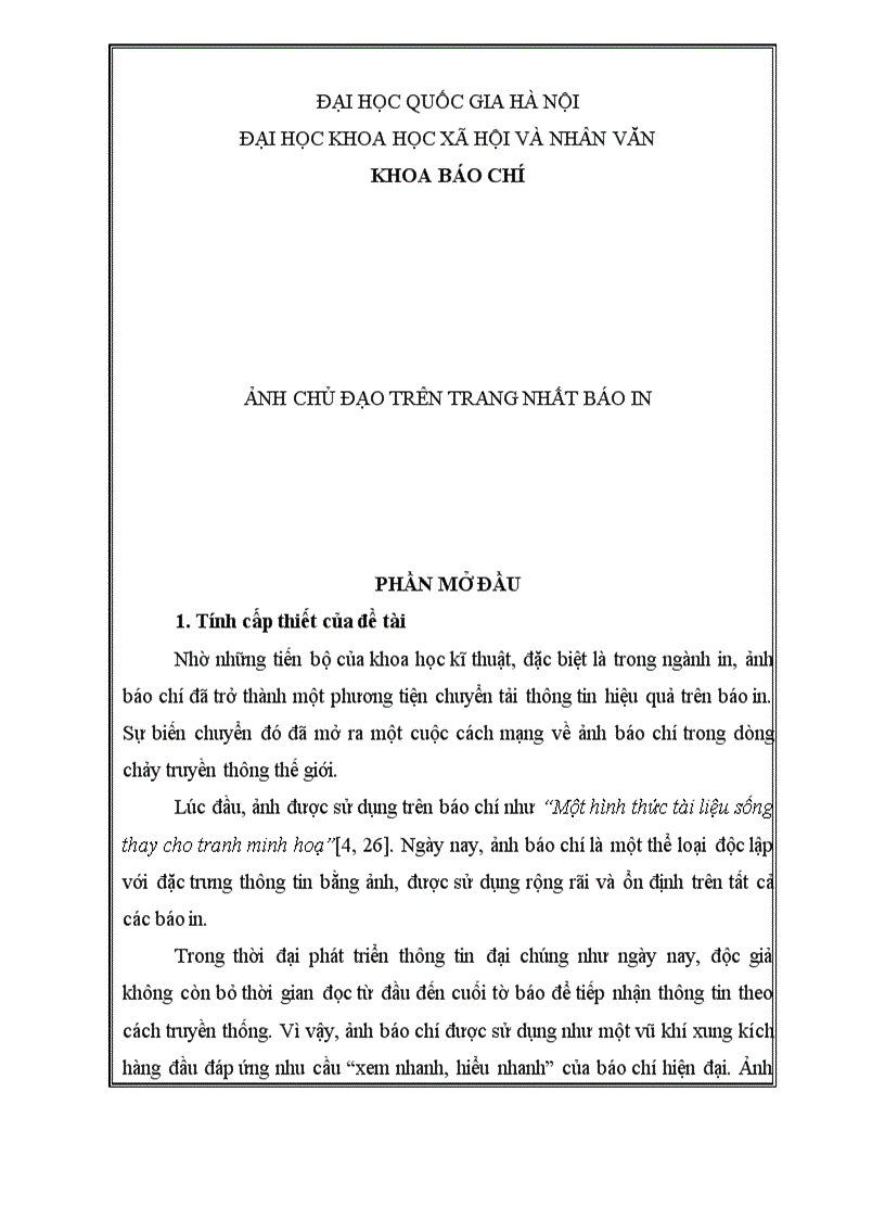 Ảnh chủ đạo trên trang nhất báo in