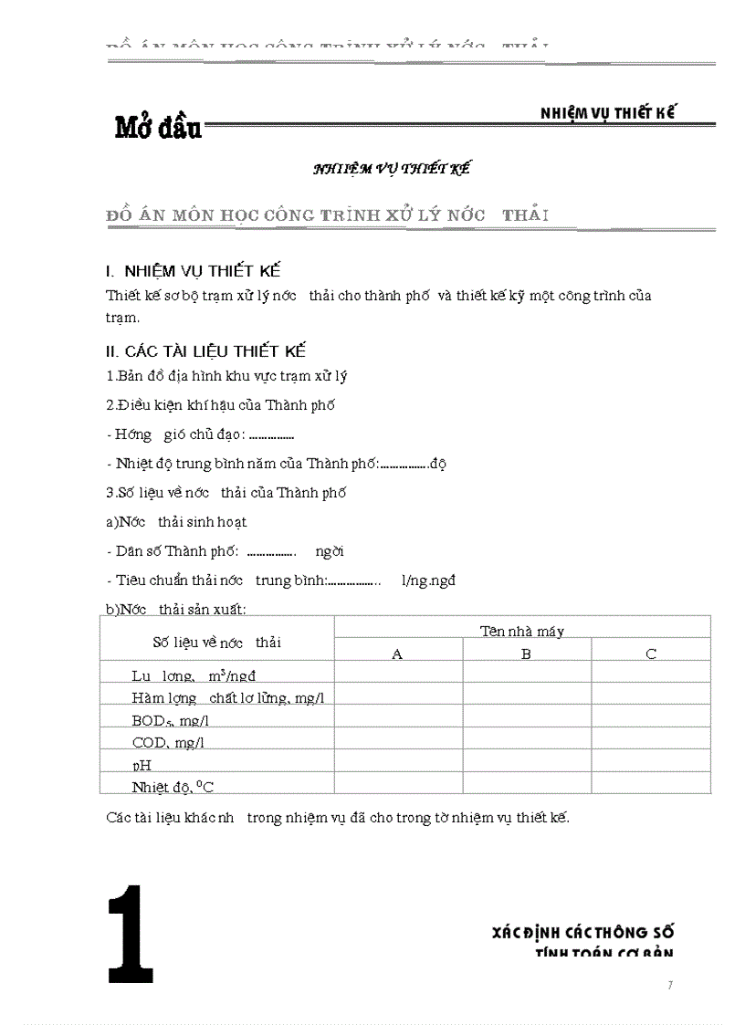 Đồ án môn học công trình xử lý nước thải