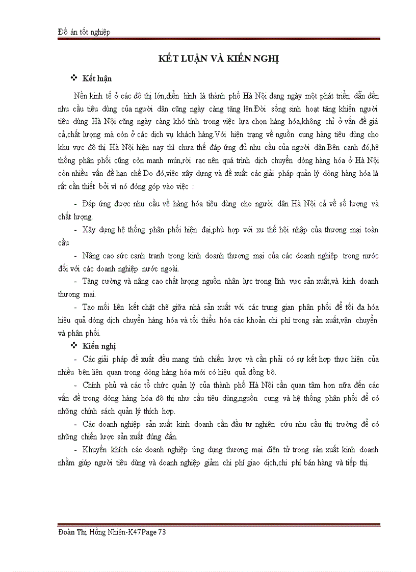 Đề xuất một số giải pháp quản lý dòng hàng hóa ở khu vực đô thị hà nội