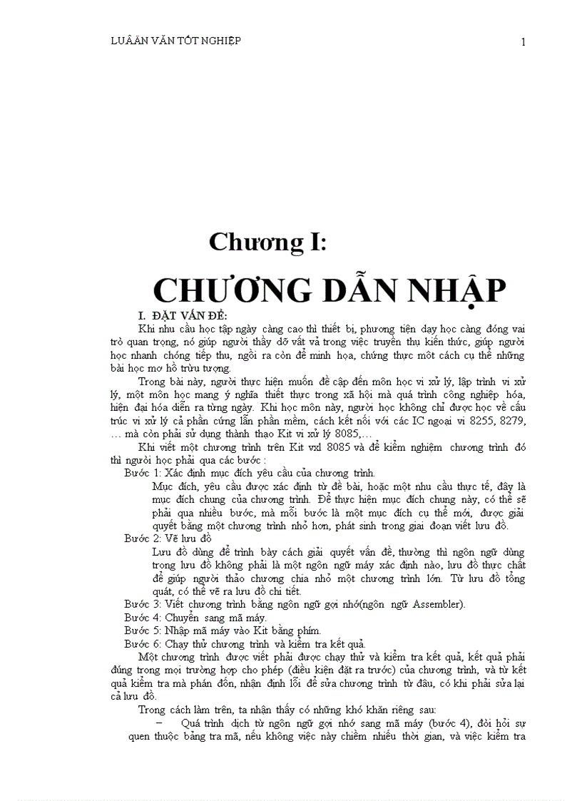 Giao tiếp máy tính với vi xử lý 8085