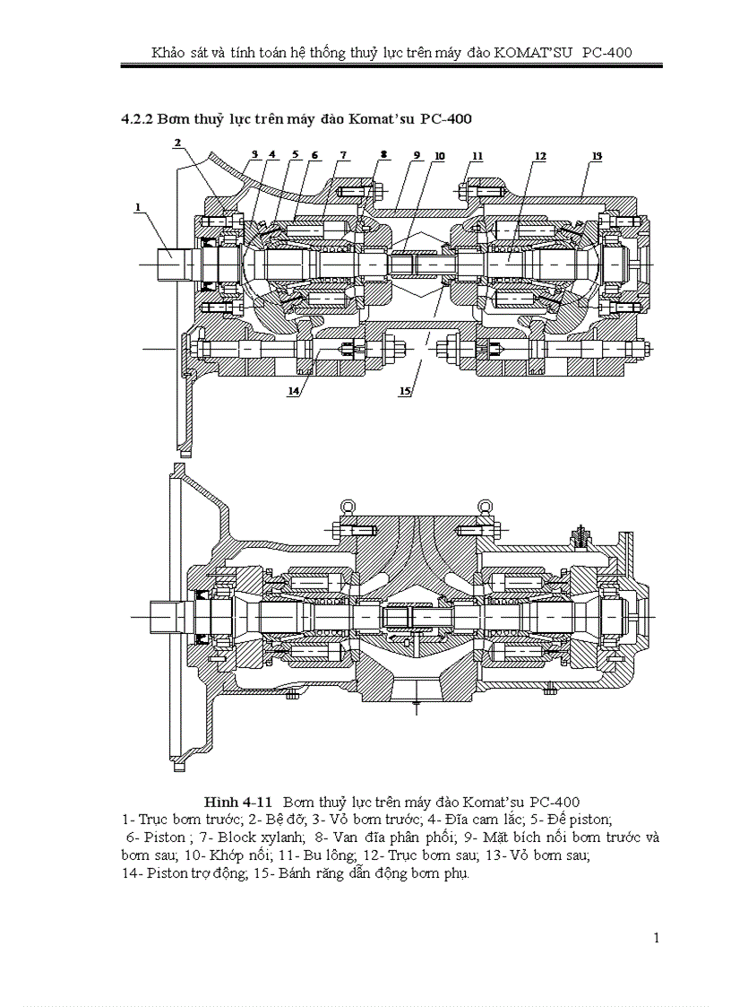 Khảo sát và tính toán hệ thống thuỷ lực trên máy đào KOMAT SU PC 400