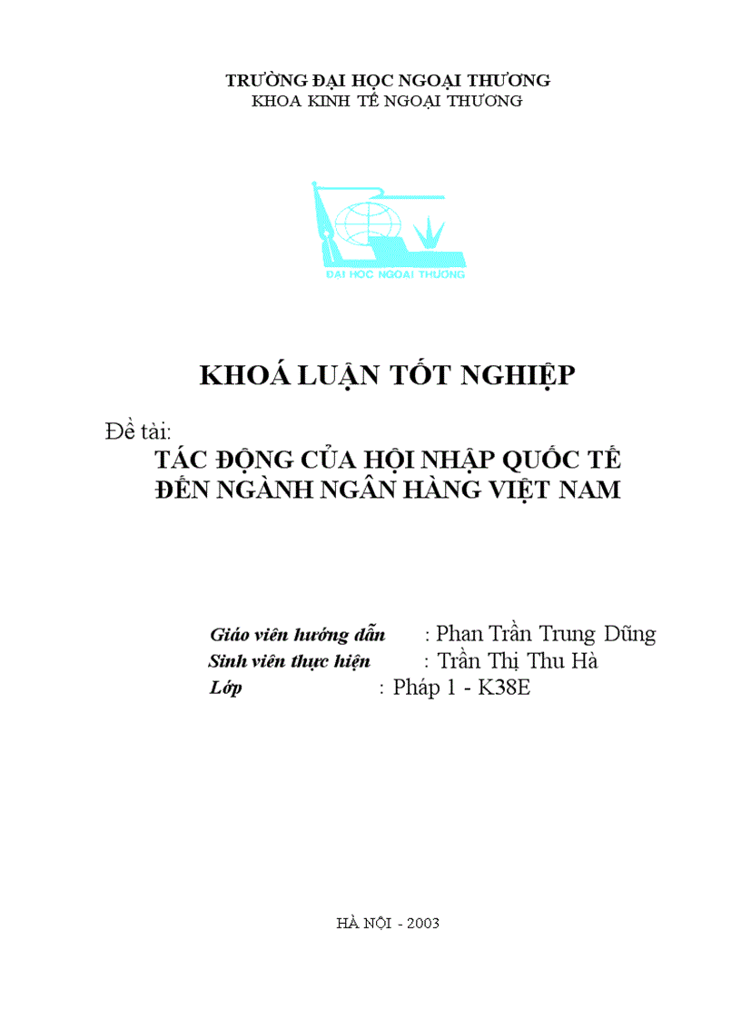 Tác động của hội nhập quốc tế đến ngành ngân hàng Việt Nam