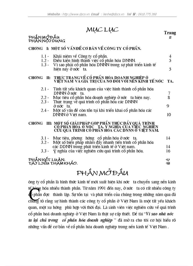 Vì sao nhà nước ta lại chủ trương cổ phần hóa doanh nghiệp