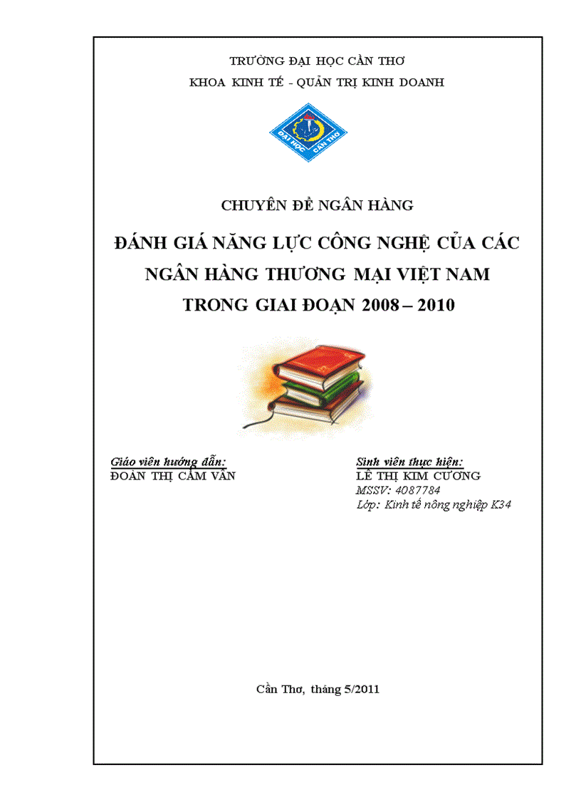 Đánh giá năng lực công nghệ của các ngân hàng thương mại Việt Nam trong giai đoạn 2008 2010