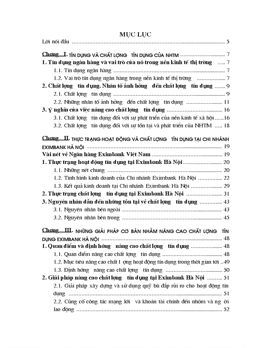 Những giải pháp cơ bản nhằm nâng cao chất lượng tín dụng eximbank Hà Nội