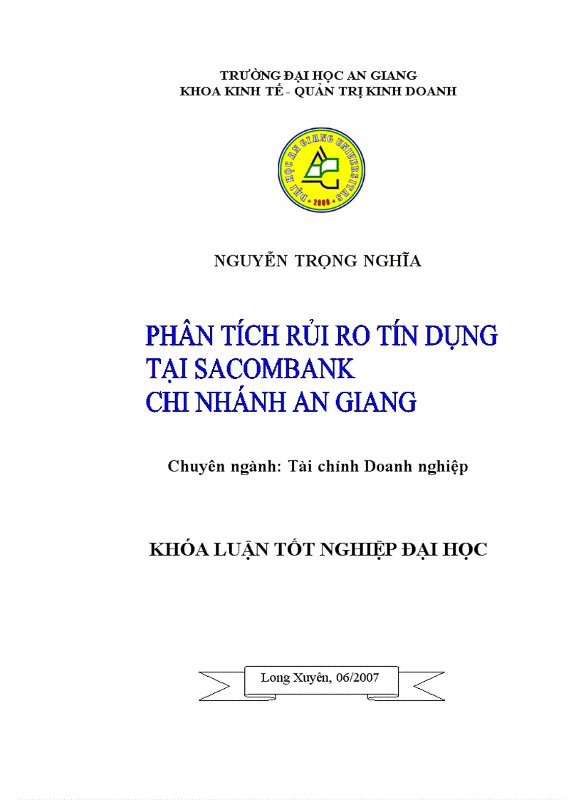 Tìm hiểu rủi ro tín dụng tại Sacombank AG