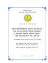 Phân tích hoạt động tín dụng tại ngân hàng nông nghiệp và phát triển nông thôn chi nhánh huyện lấp vò