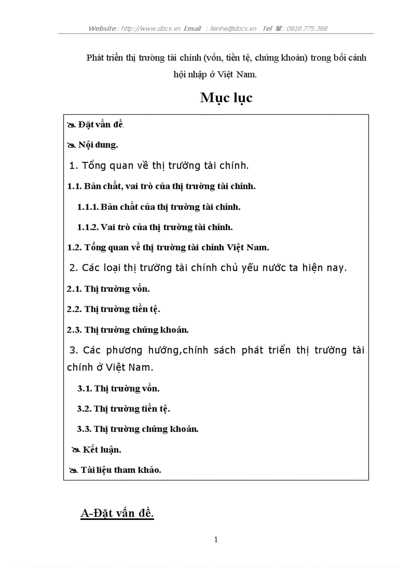 Phát triển thị trường tài chính vốn tiền tệ CK trong bối cảnh hội nhập ở VN