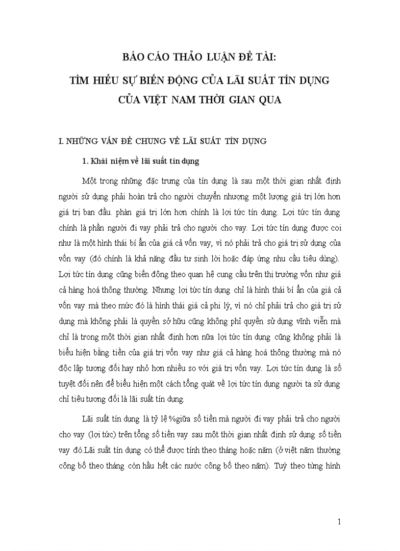 Tìm hiểu sự biến động của lãi suất tín dụng của việt nam thời gian qua