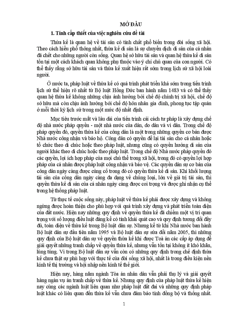 Pháp luật thừa kế ở việt nam từ thế kỷ xv đến nay