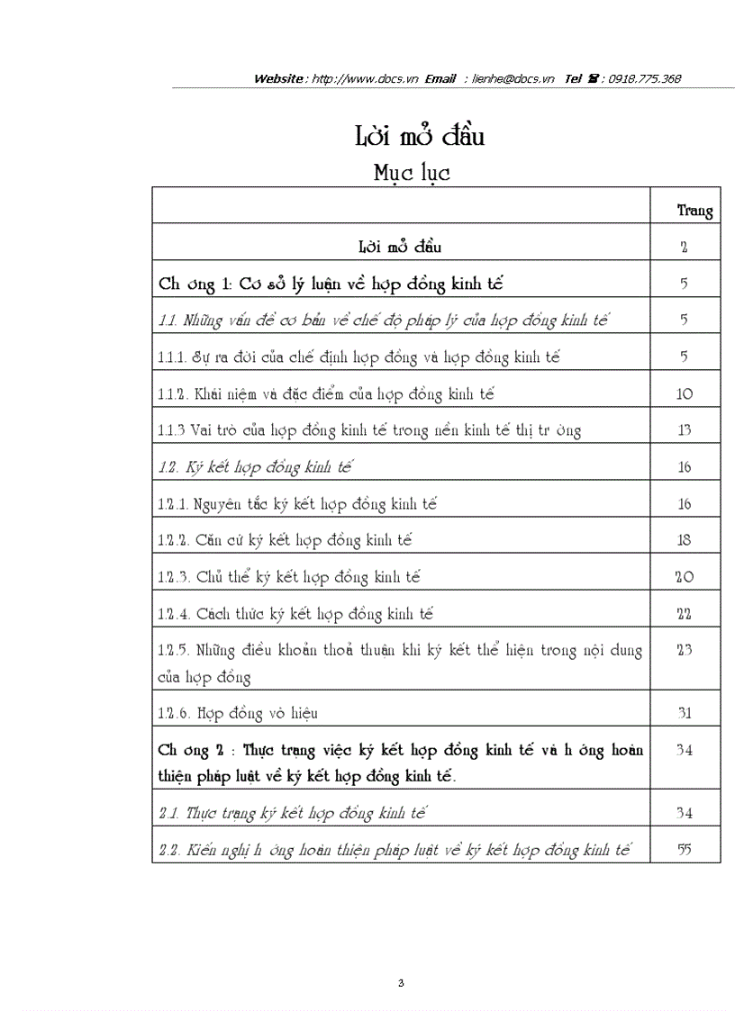 Chế độ pháp lý về hợp đồng kinh tế