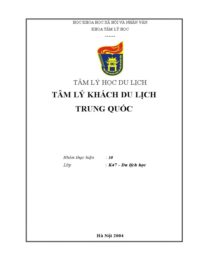 Tâm lý khách du lịch trung quốc