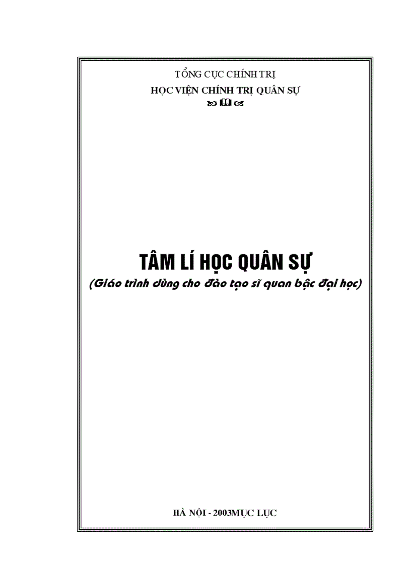 Tâm lý học quân sự 2005