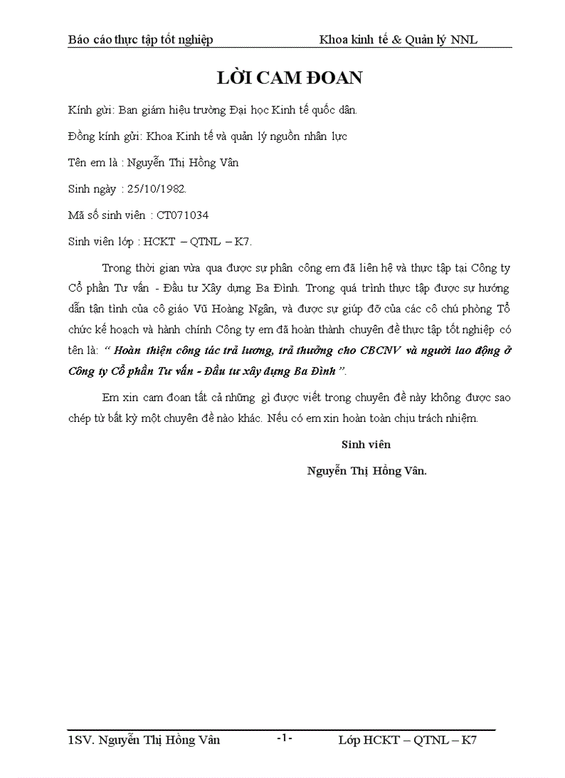 Hoàn thiện công tác trả lương trả thưởng cho CBCNV và người lao động ở Công ty Cổ phần Tư vấn Đầu tư xây dựng Ba Đình