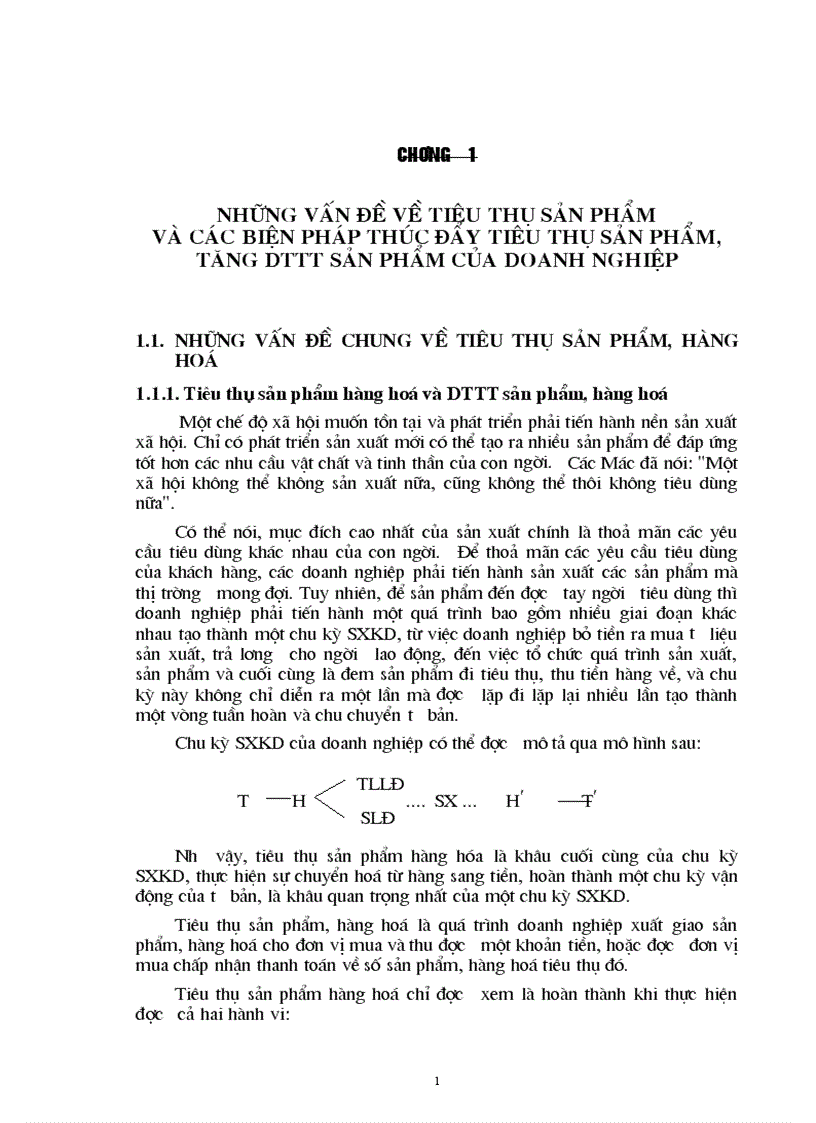Những vấn đề về tiêu thụ sản phẩm và các biện pháp thúc đẩy tiêu thụ sản phẩm tăng dttt sản phẩm của doanh nghiệp