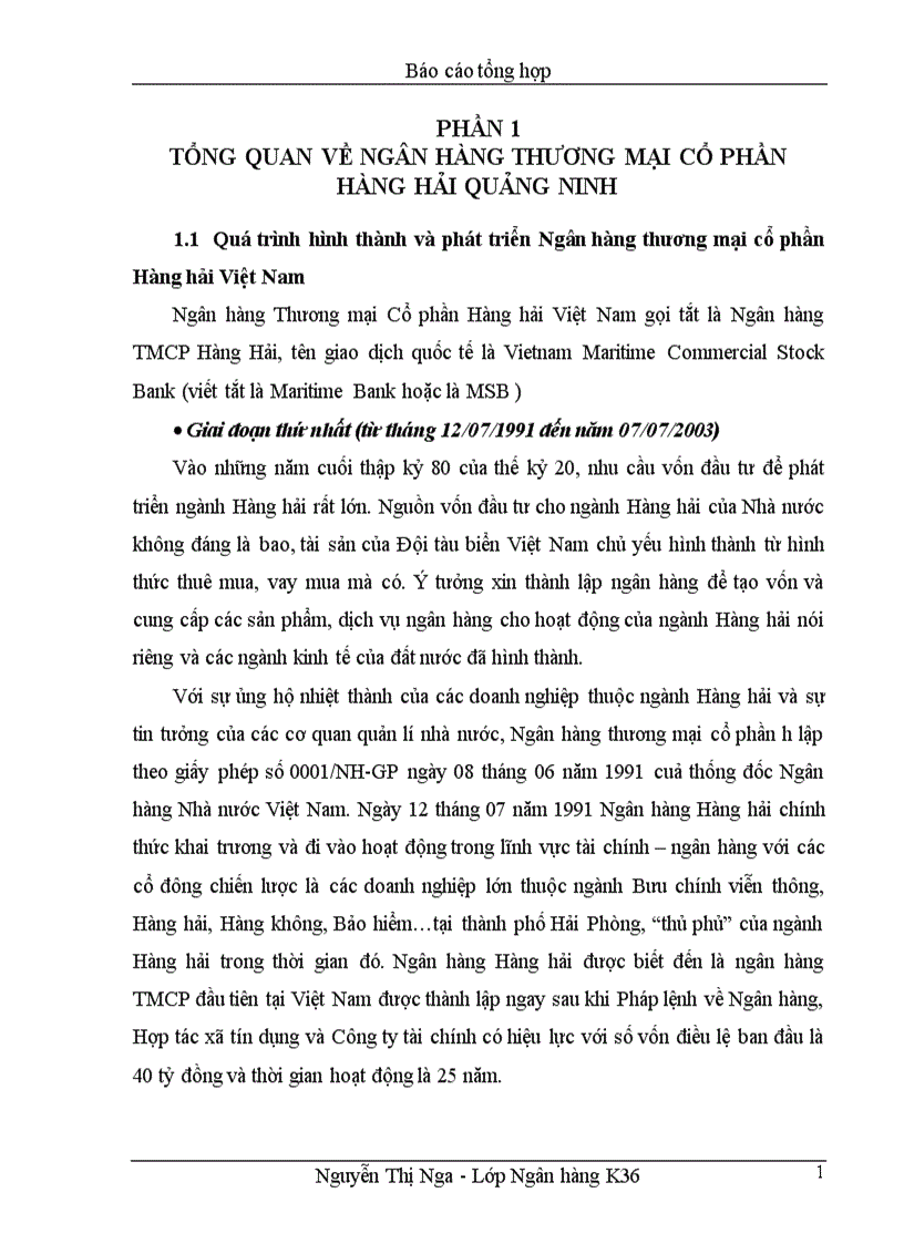 Phân tích những hoạt động cơ bản của ngân hàng tmcp hàng hải quảng ninh
