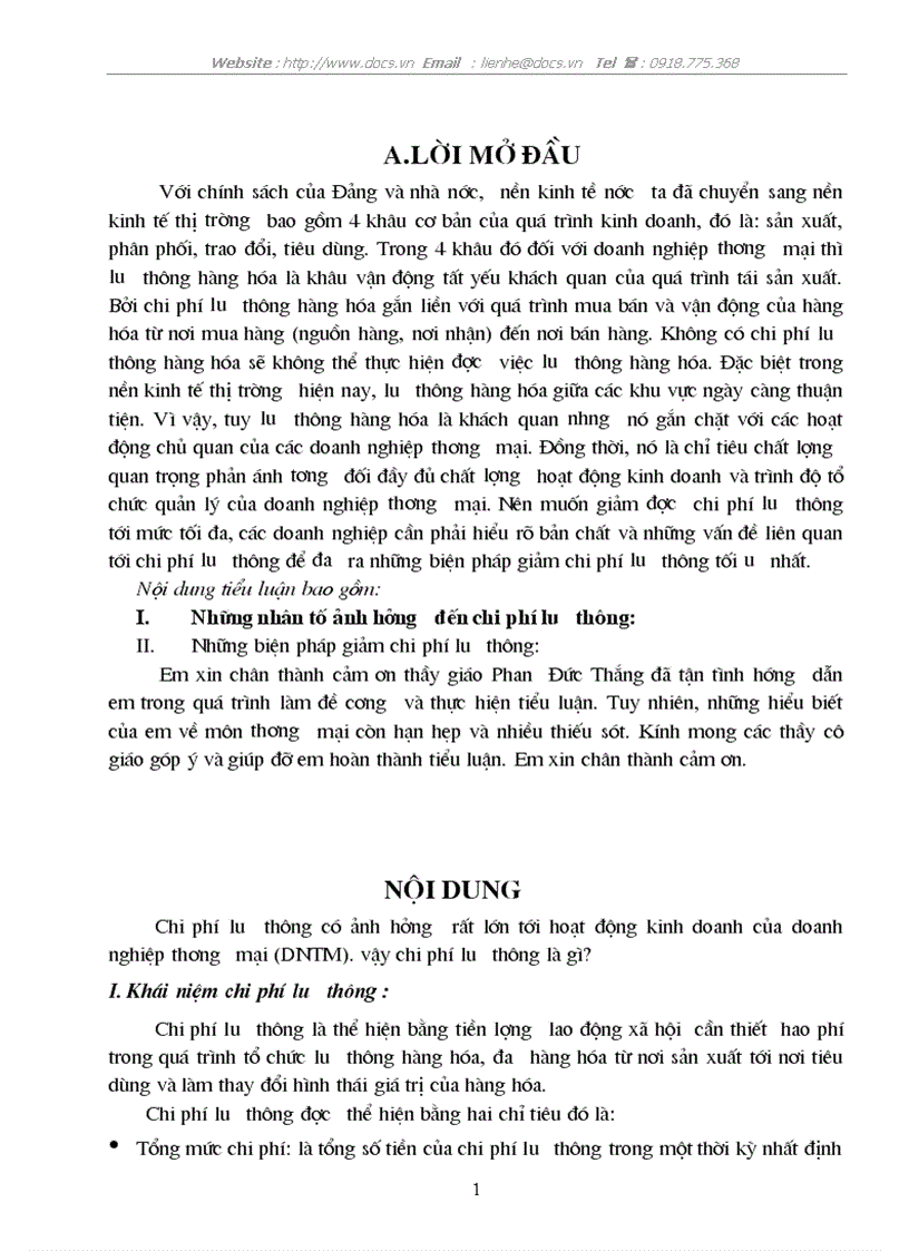 Chi phí lưu thông biện pháp giảm chi phí lưu thông