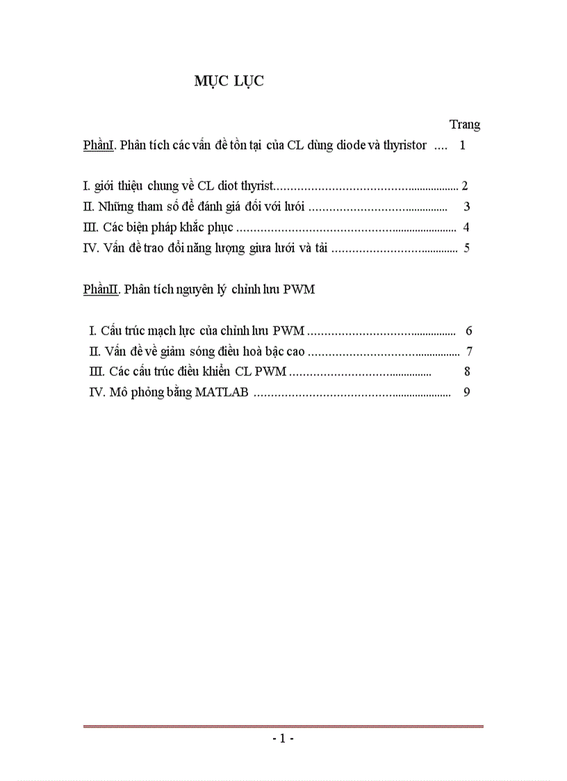 Phân tích vấn đề tồn tại của chỉnh lưu điot và thyristor