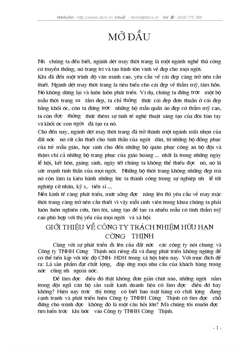 Báo cáo thực tập tại công ty TNHH CƯỜNG THỊNH