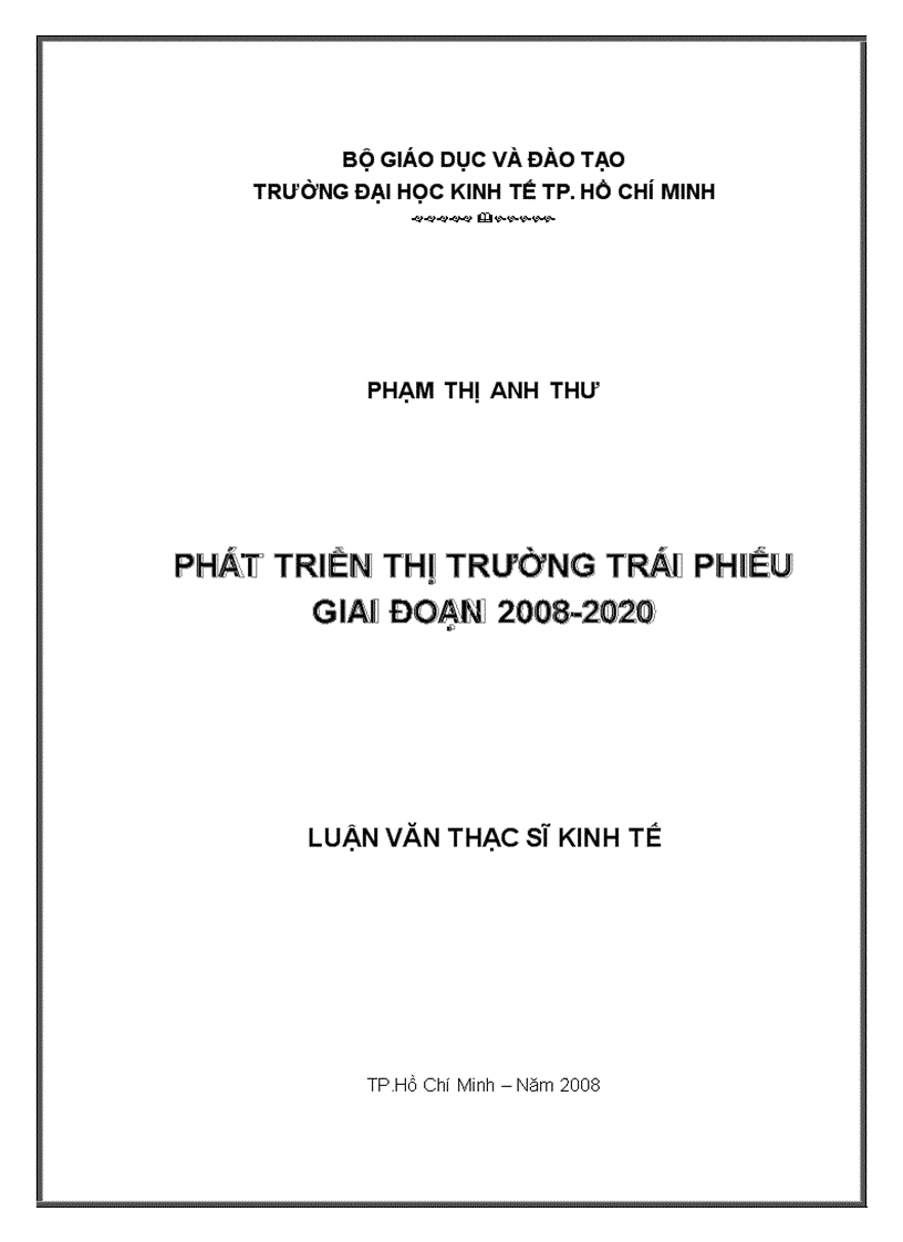 Phát triển thị trường trái phiếu việt nam giai đoạn 2008 2020