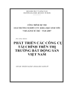 Phát triển các công cụ tài chính trên thị trường bất động sản Việt Nam