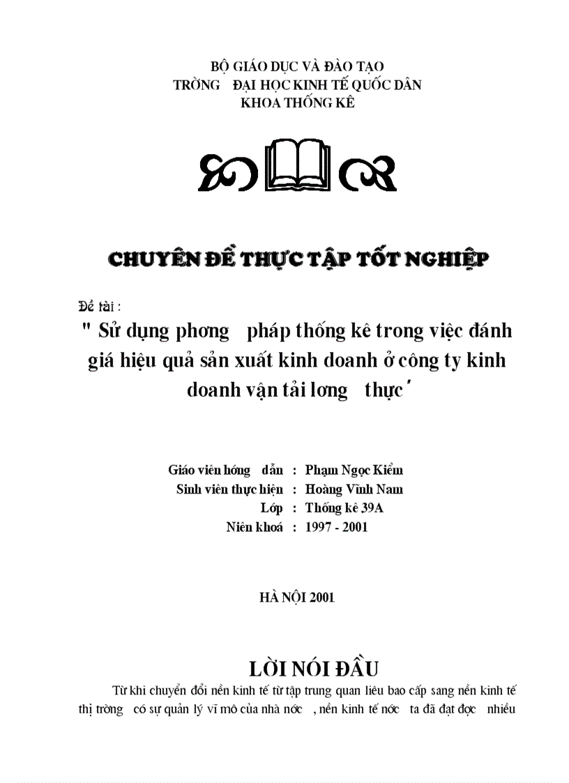 Sử dụng phương pháp thống kê trong việc đánh giá hiệu quả sản xuất kinh doanh của doanh nghiệp