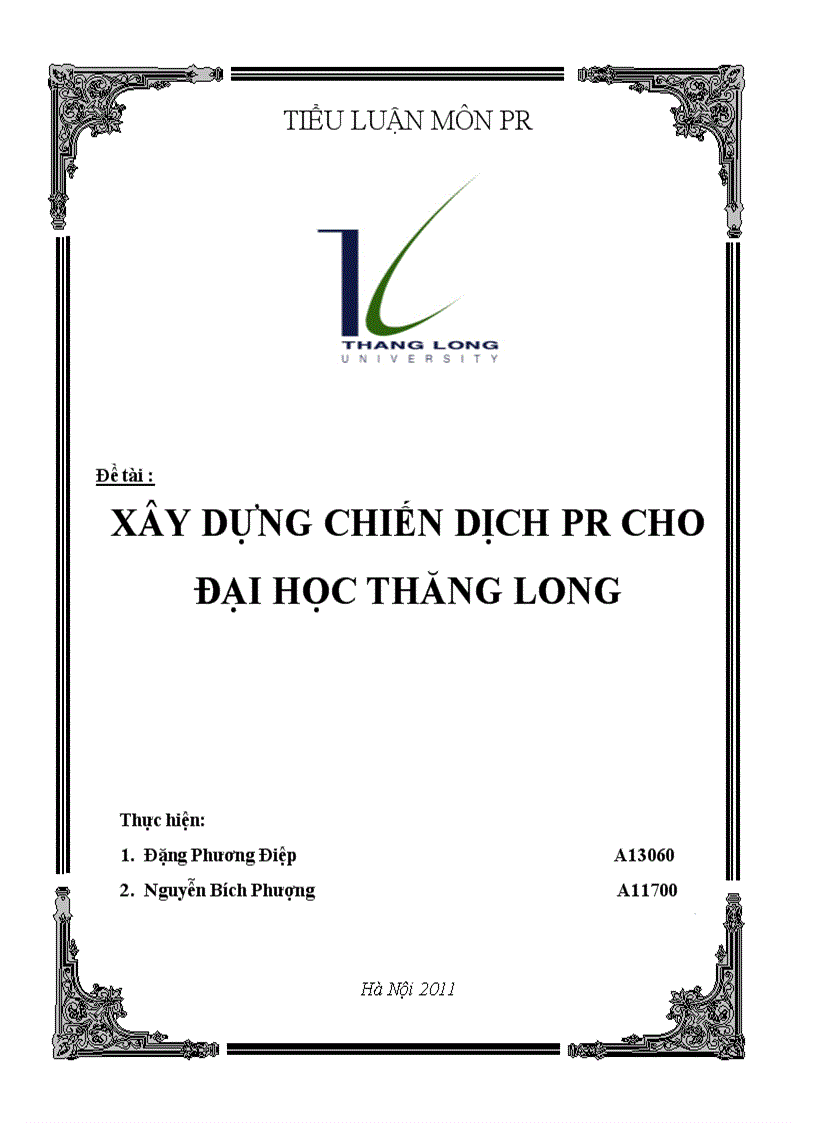 Xây dựng chiến lược PR cho đại học Thăng Long