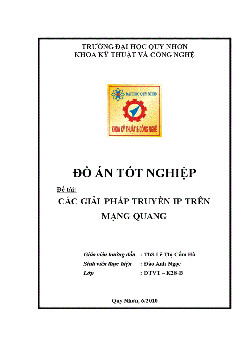 Các giải pháp truyền IP trên mạng quang