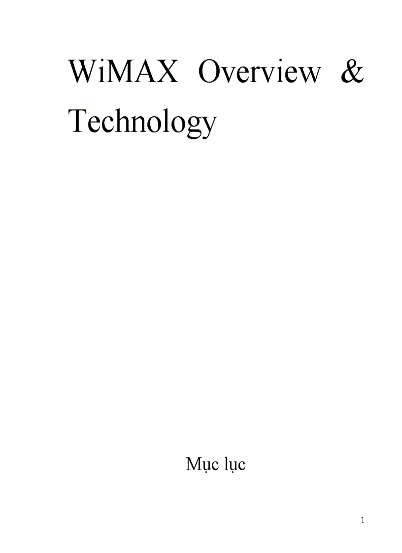 WiMAX Overview Technology