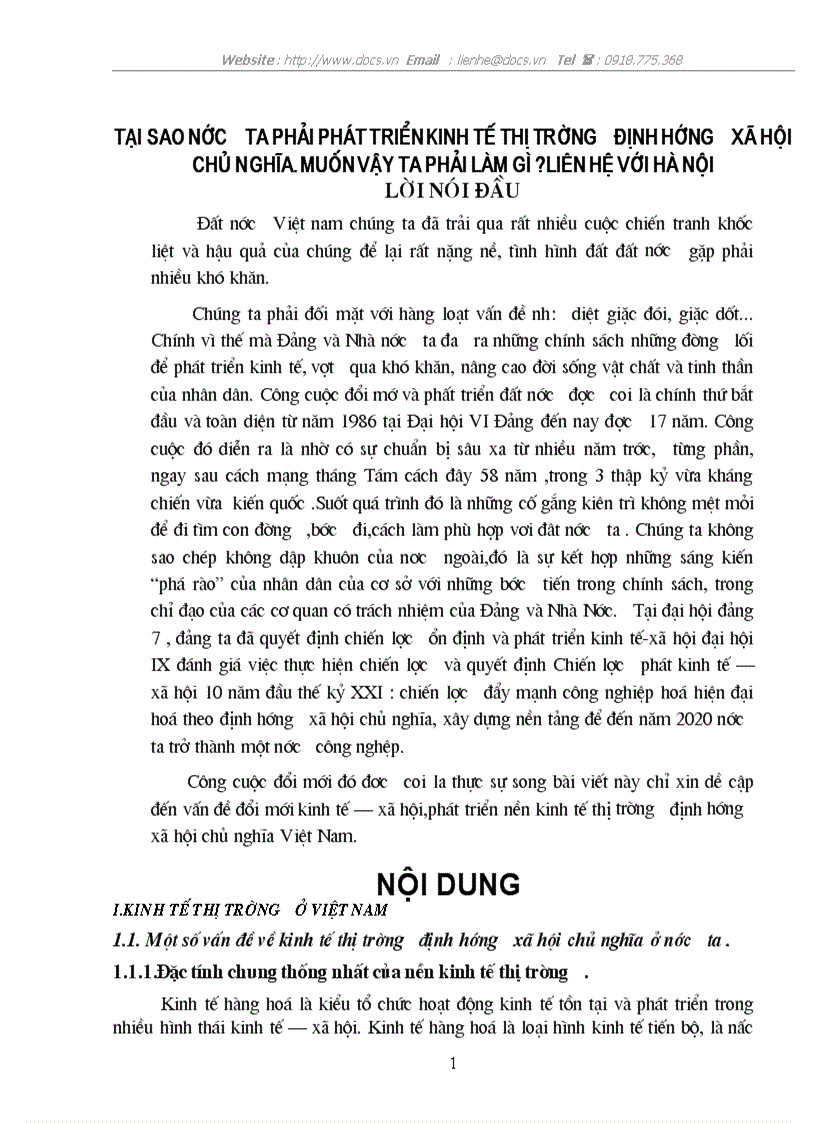 Tại sao nước ta phải phát triển kinh tế thị trường định hướng xã hội chủ nghĩa Muốn vậy ta phải làm gì liên hệ với hà nội