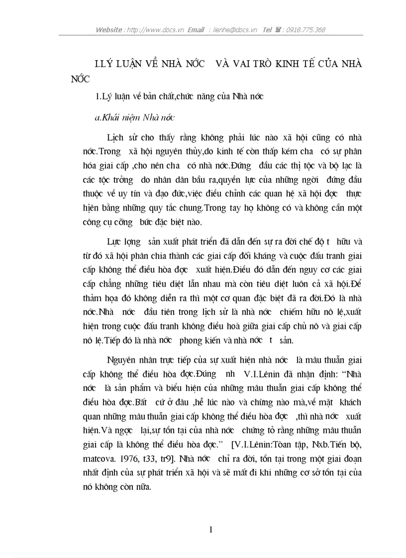 Vai trò của Nhà nước với nền KTTT