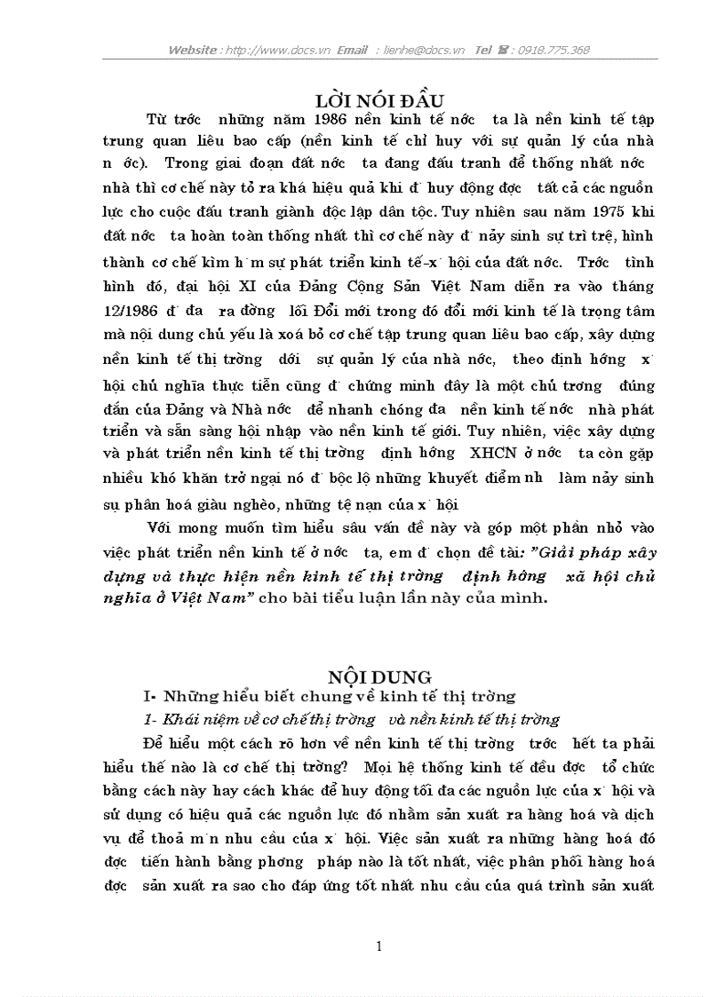Giải pháp xây dựng thực hiện nền KTTT định hướng XHCN ở VN