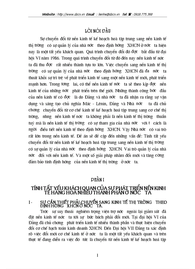 Tính tất yếu chuyển đổi từ nền kinh tế kế hoạch hoá tập trung sang nền kinh tế thị trường có sự quản lý của nhà nước theo định hướng XHCN
