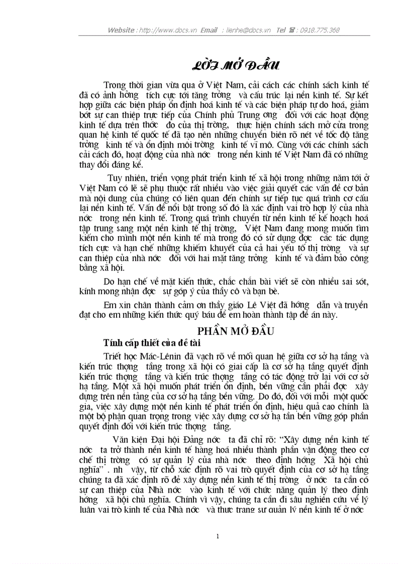 Cơ chế thị trường sự vận dụng nó vào VN