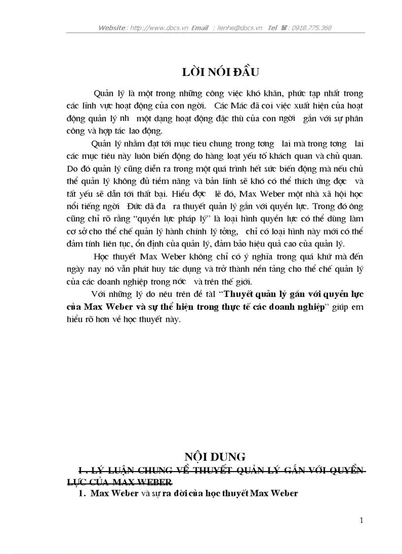 Thuyết quản lý gắn với quyền lực của Max Weber sự thể hiện trong thực tế các doanh nghiệp
