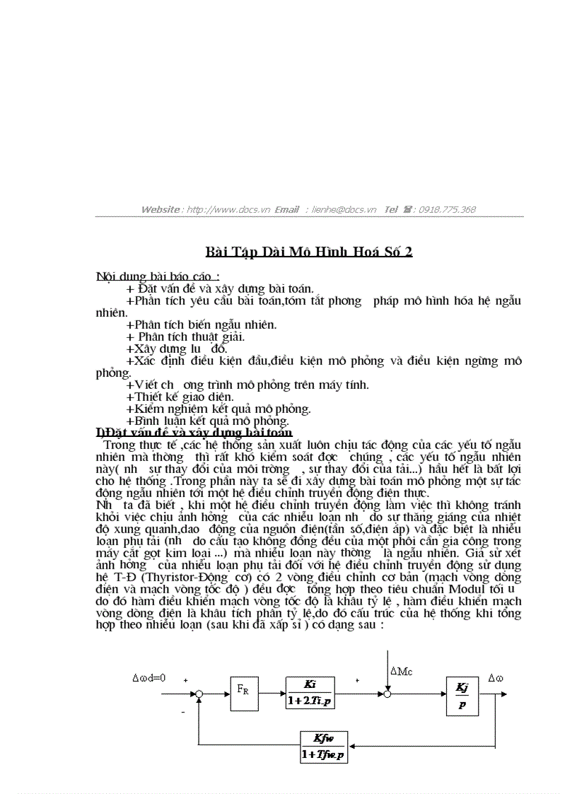 Bài tập dài Mô Hình Hoá số 2