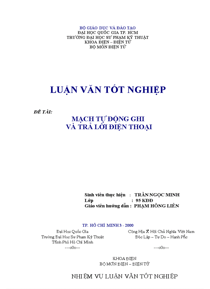 Mạch tự động ghi và trả lời điện thoại