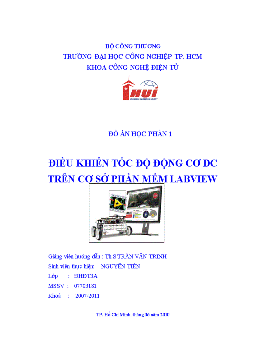 Điều khiển tốc độ động cơ DC trên cơ sở phần mềm Labview